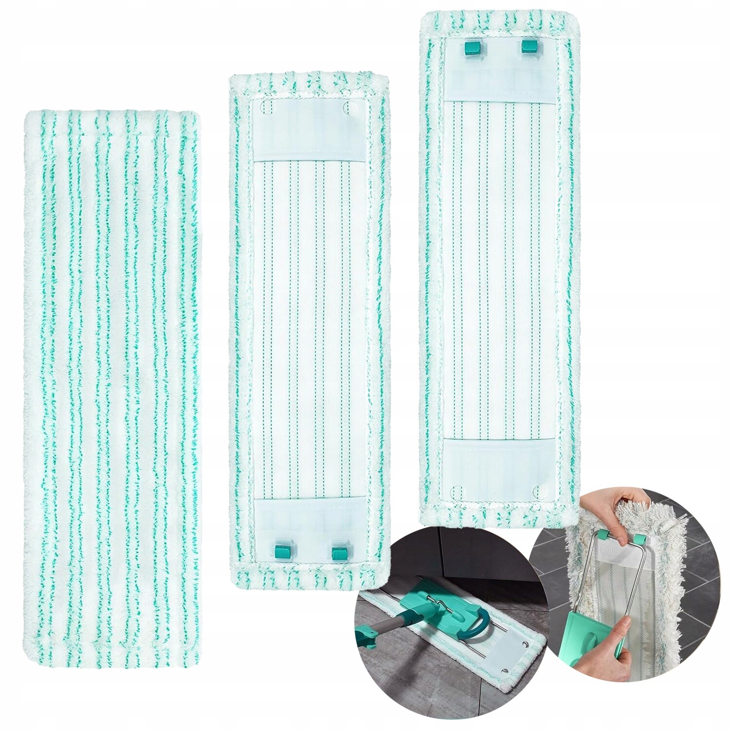 3 Ks Vyměnitelných Krytů Hlavy Mopu Z Mikrovlákna Kompatibilních S Leifheit