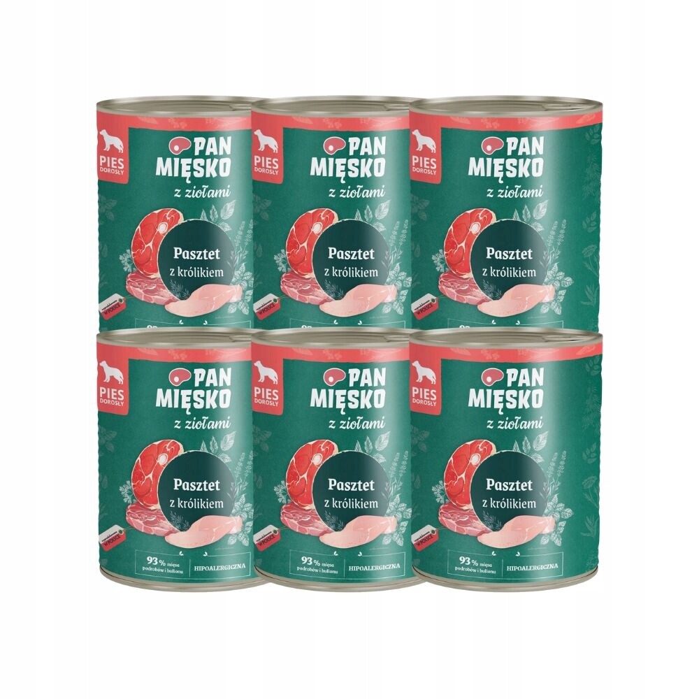 Pan Mięsko Paštika s králíkem a bylinkami hypoalergenní 6×800 g pro psa