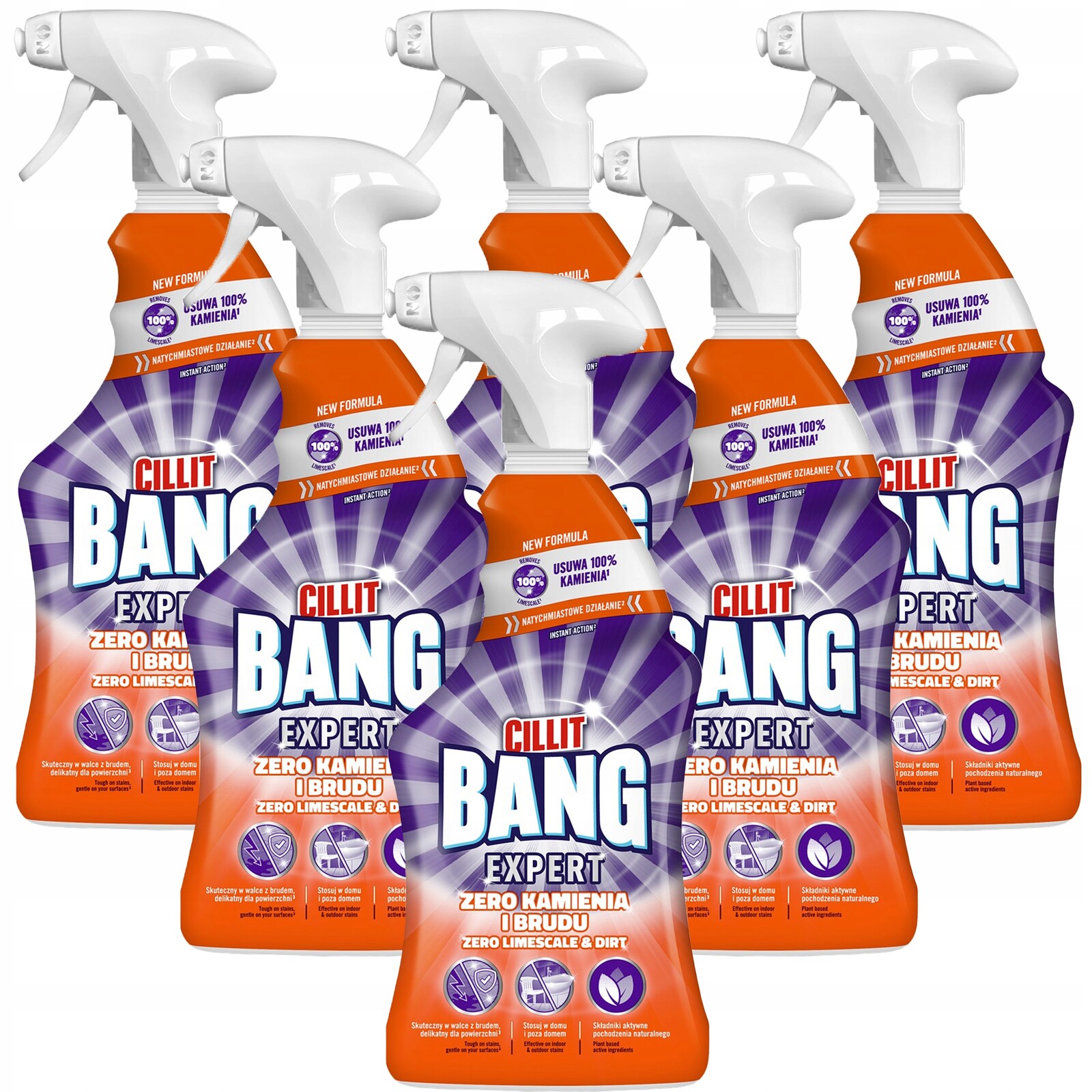 Cillit Bang Expert Nula kamene a špíny Sprej do koupelny a kuchyně 6x750 ml