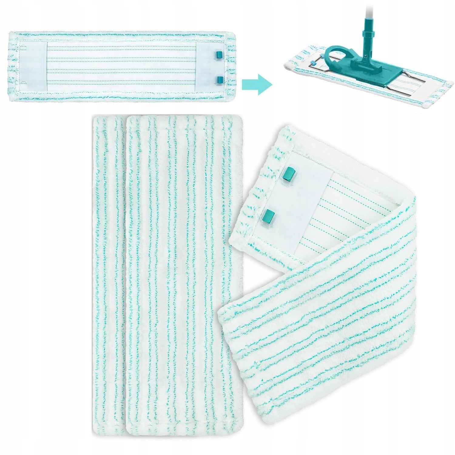 3X Vložky Do Mopu Pro Leifheit 42 CM, Náhradní Vložka Z Mikrovlákna Pro Mop