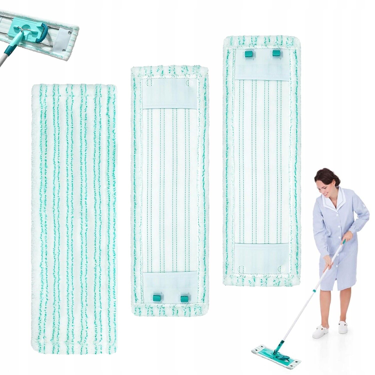 3 Ks Vyměnitelných Nástavců Na Plochý Mop Pro Leifheit Profi XL Micro Duo