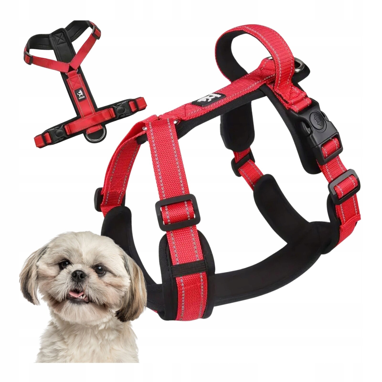 Šle Guard pro malého psa, pohodlné, beztlakové, s odrazkou S (32-40 cm)