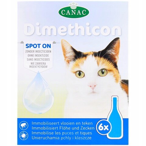 Sada Kapek Na Blechy A Klíšťata Pro Kočky Canac 6 x 1 ml