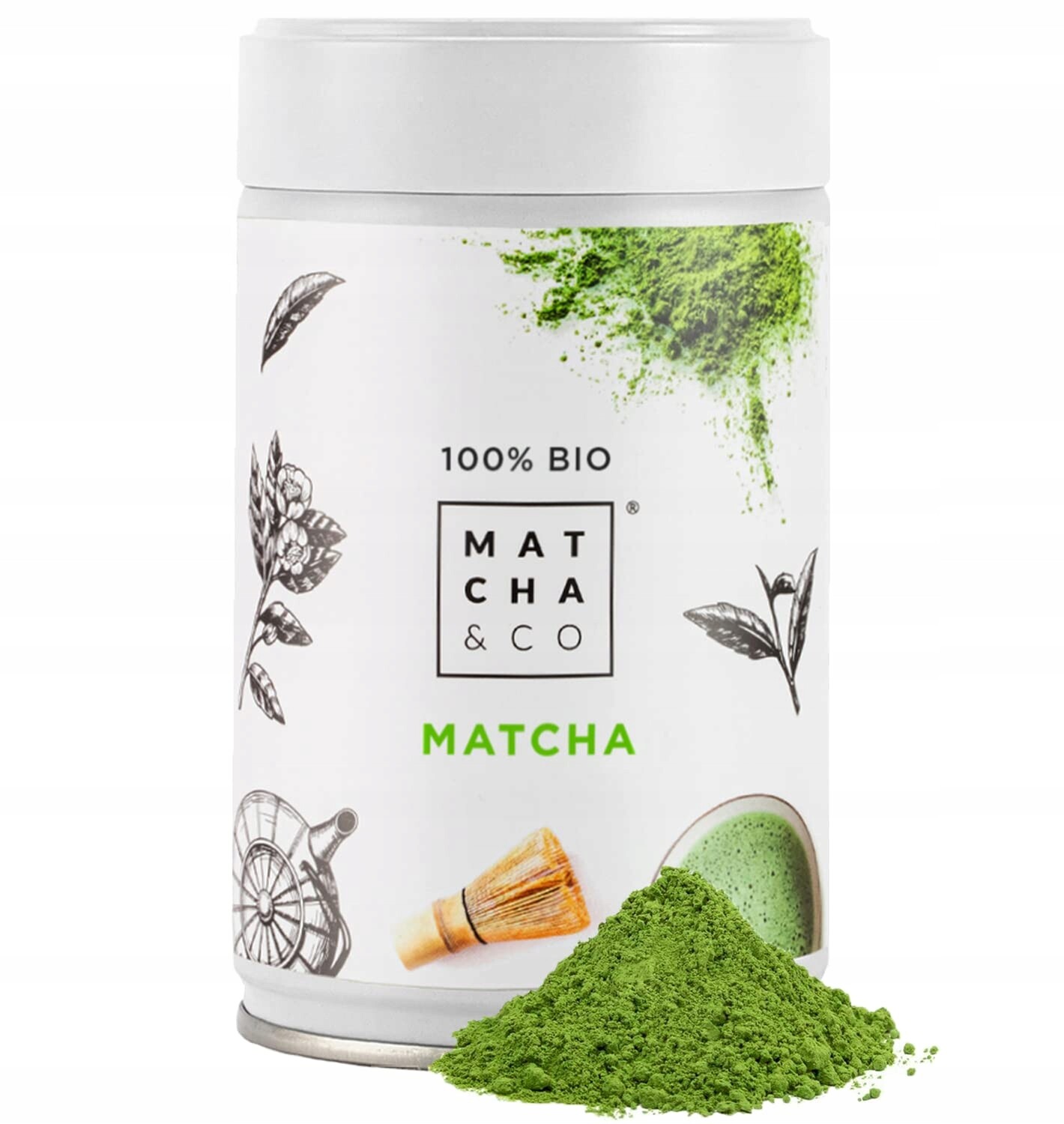 Matcha Tee 100 % Bio Zelený Čaj v prášku z Japonska 80 g