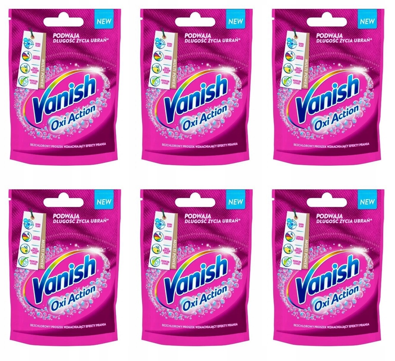 Odstraňovač skvrn v prášku Vanish 0,03 l 0,03 kg 6 ks