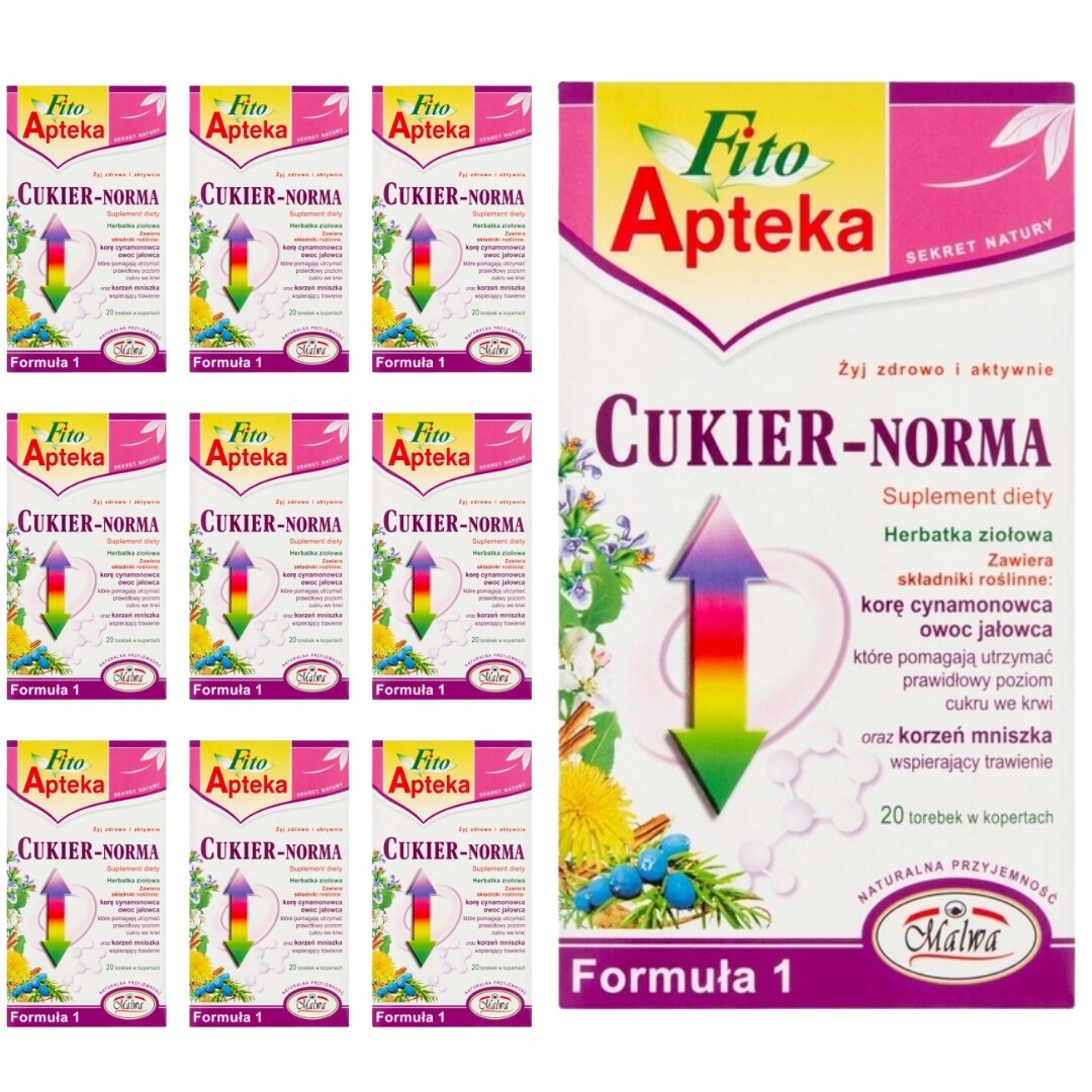 Fito Apteka Doplněk stravy bylinný čaj cukr – norma 40 g (20 x 2 g) x 10 ks