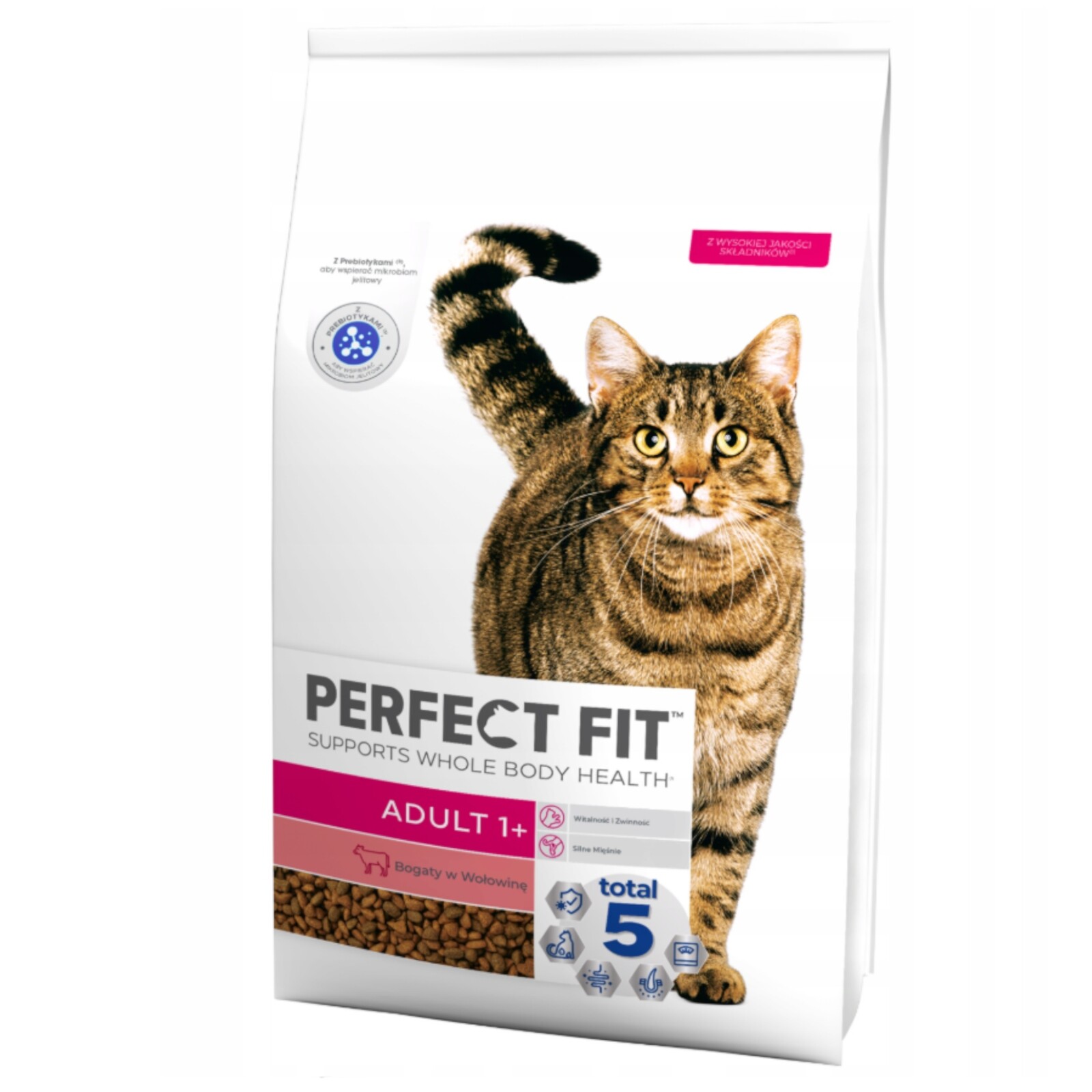 Krmivo suché pro kočky Perfect Fit s hovězím masem 7 kg