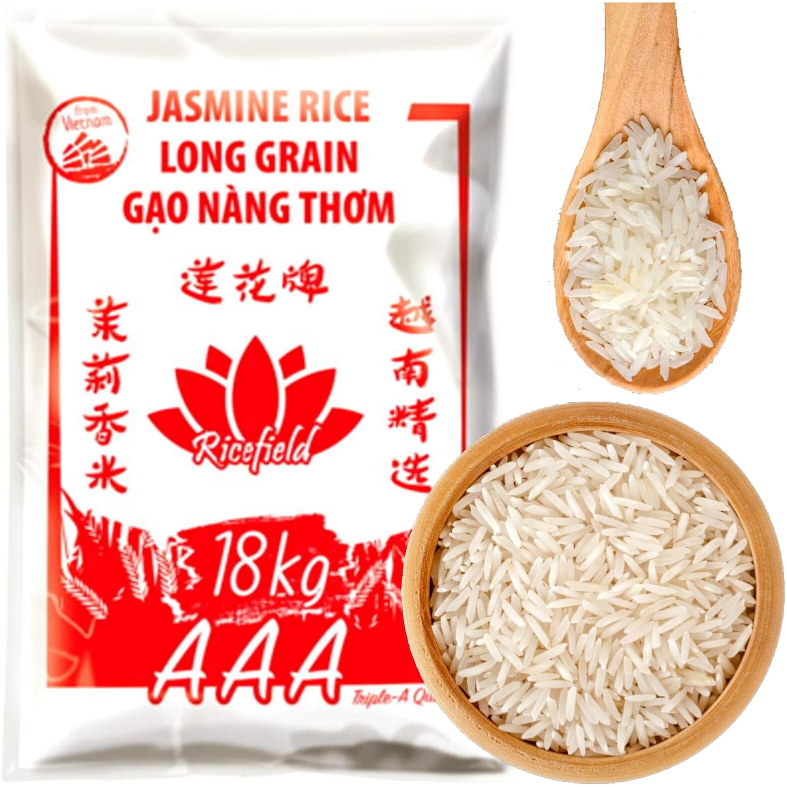 Jasmínová rýže dlouhozrnná vysoká třída Aaa velká pro gastronomii 18 kg
