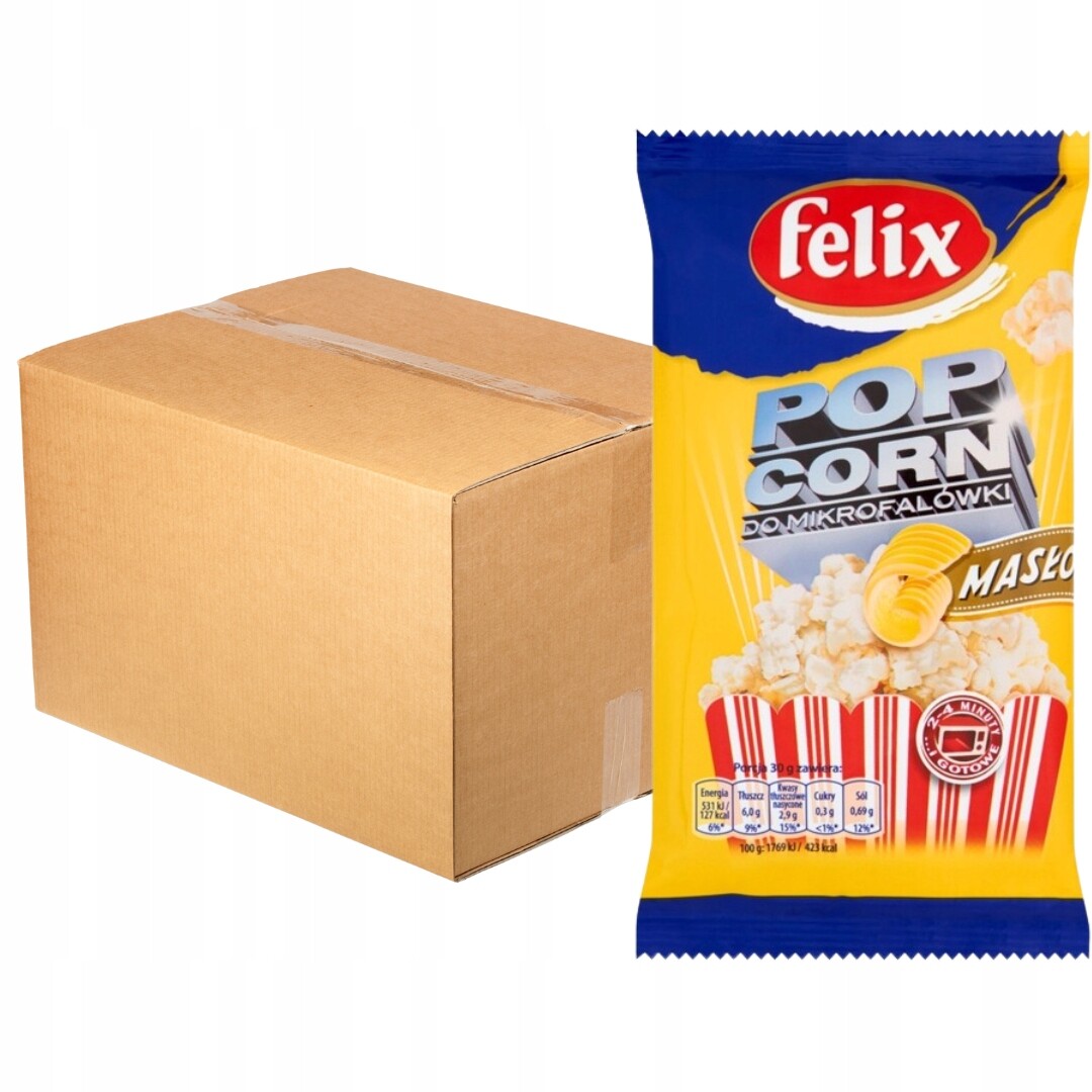 Felix Popcorn do mikrovlnné trouby s příchutí másla 90 g x 24 kusů
