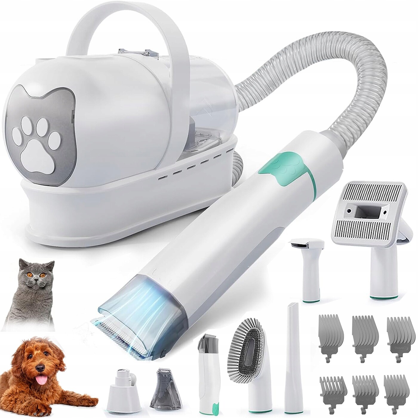 Sada Pro Péči O Psy A Kočky: Vysavač, Zastřihovač, Kartáč, 7 V 1