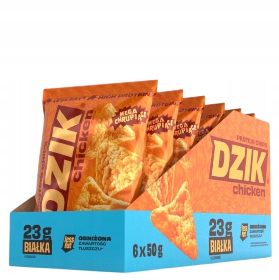 Wk Dzik Chipsy proteinové s příchutí sójového Kuřete 23 g bílkovin 6x50 g