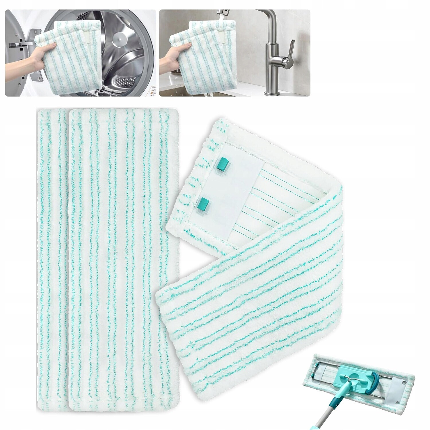 3 Ks Mopů Na Podlahy, Návleků Na Mopy Kompatibilních S Leifheit Profi XL