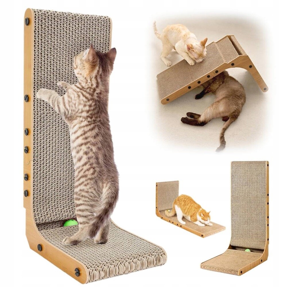 Rohové Škrabadlo Pro Kočky Pelíšek Koček Hračka S Kartonovým Míčem Kartonová