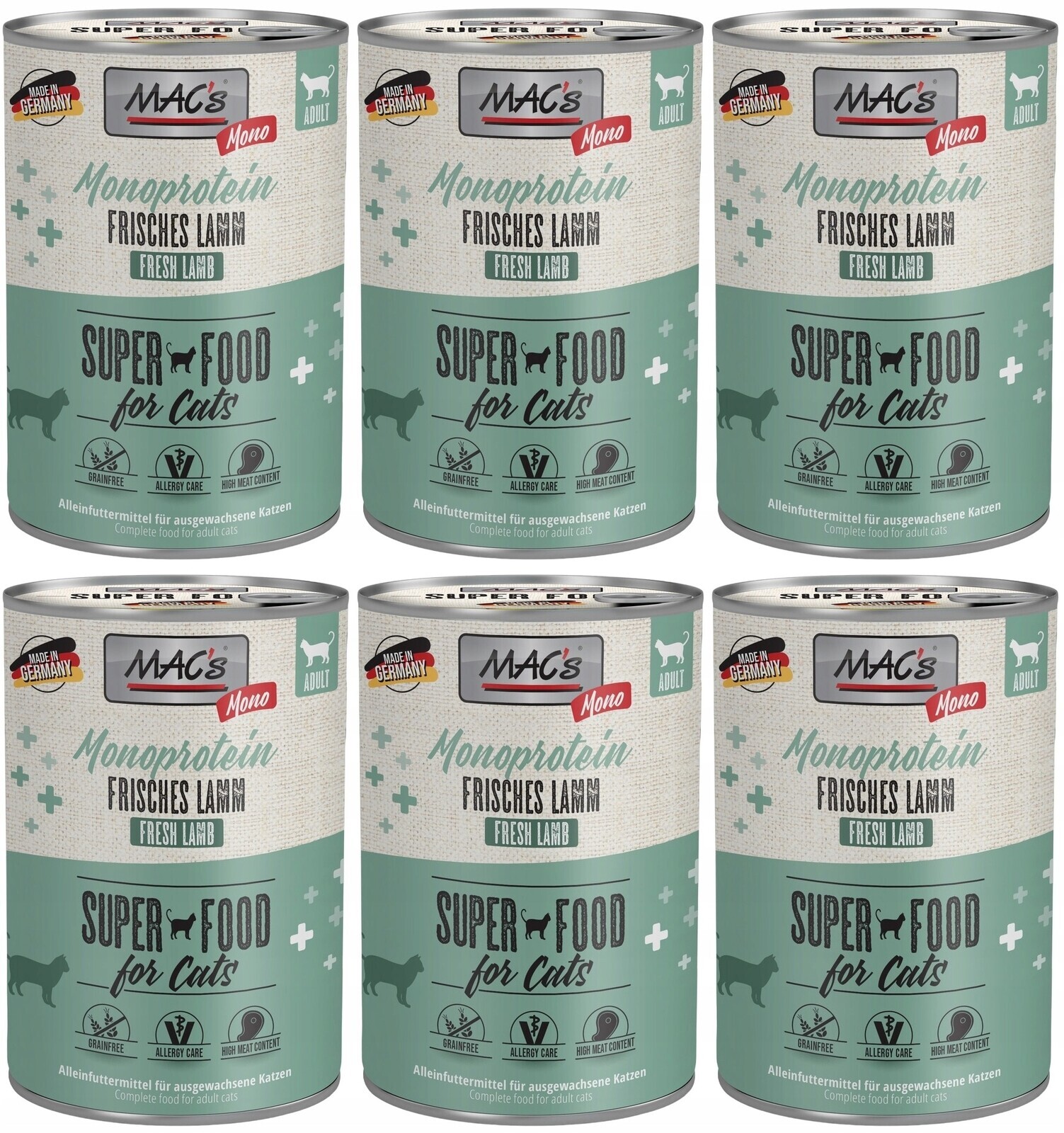 MAC's Cat Monoprotein Jehněčí 6 plechovek 400 g