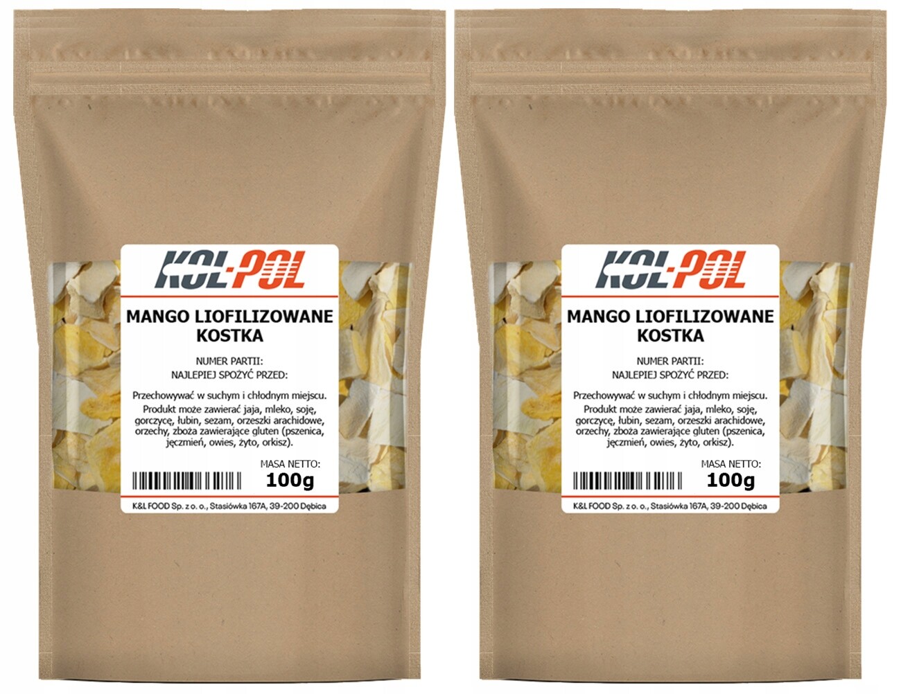 Ananas Lyofilizovaný 200g Přírodní kousky Lyofilizované ovoce Kol-Pol