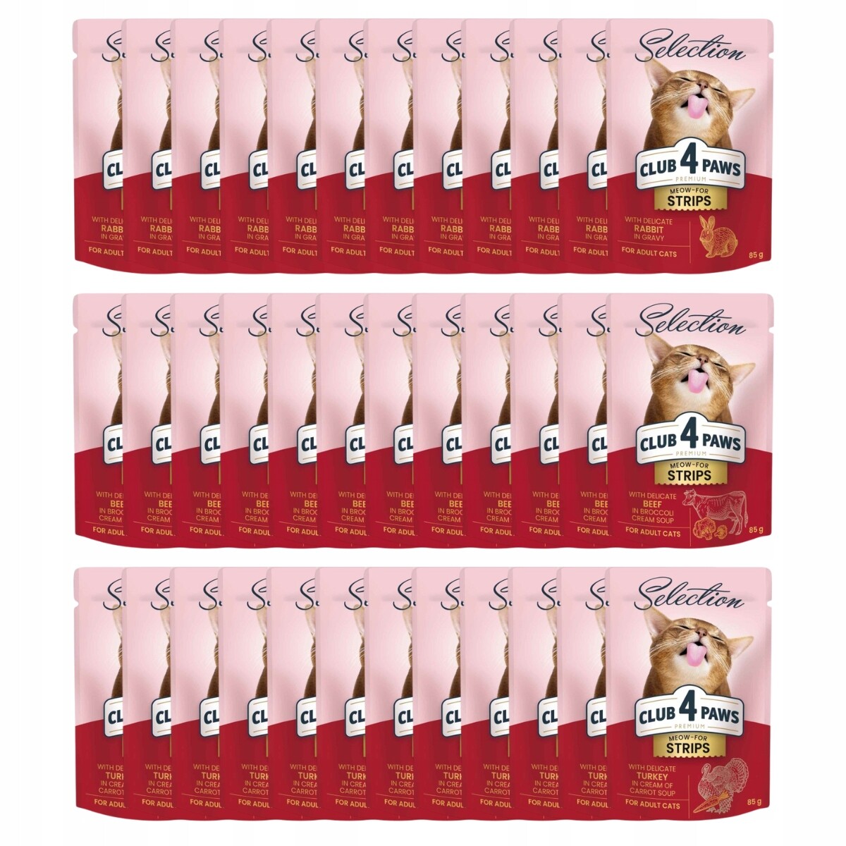 Smíšený balíček s mokrým krmivem pro kočky MIX 36x85 g Club 4 Paws