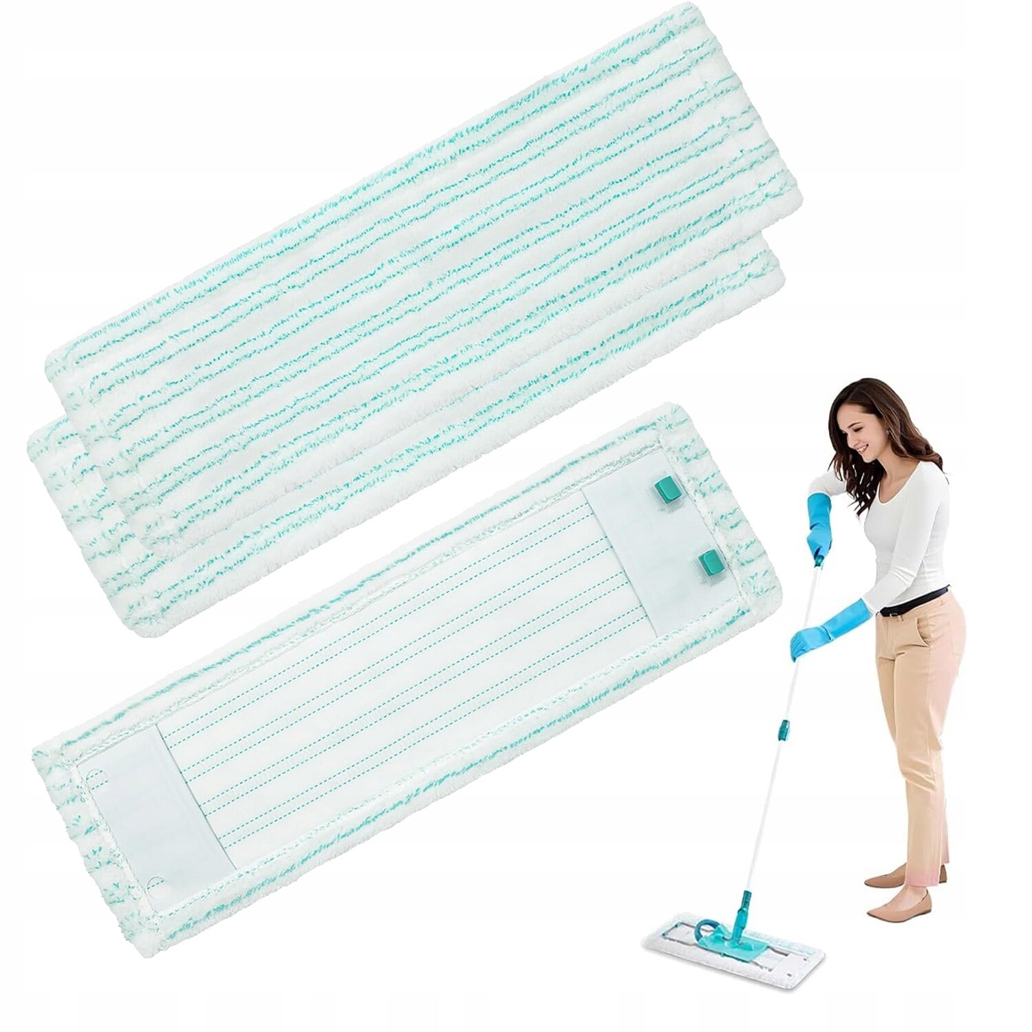 3 X Vyměnitelný Nástavec Na Mop Leifheit Profi XL, Hlavice Na Mop Z Mikrovlákna