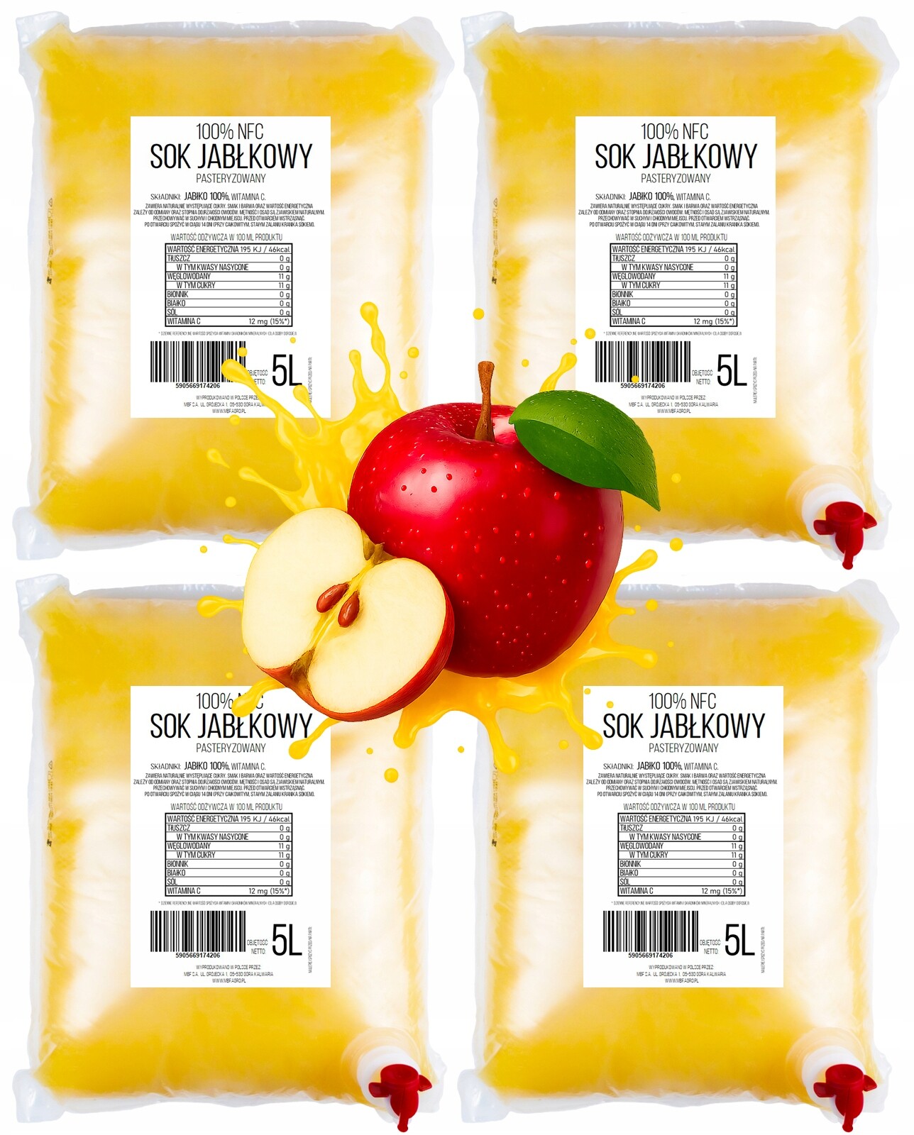 Jablečný Džus 100% Nfc Pure Press Jablko 4 x 5 l