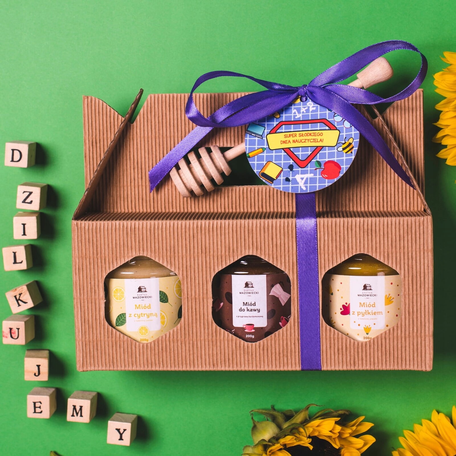 Sada 3 medů x 250 g na Den učitelů Bartnik Mazowiecki