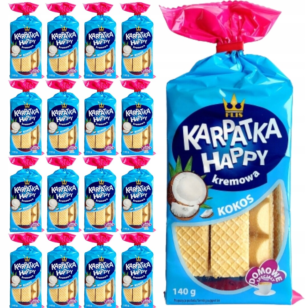 Flis Happy karpatka s kokosovou příchutí 140 g x 16 kusů