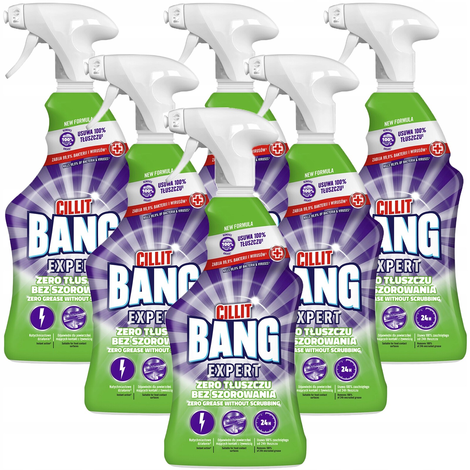 Cillit Bang Expert Zero Tukový Sprej do kuchyně Trouby Grilla 6 x 750 ml