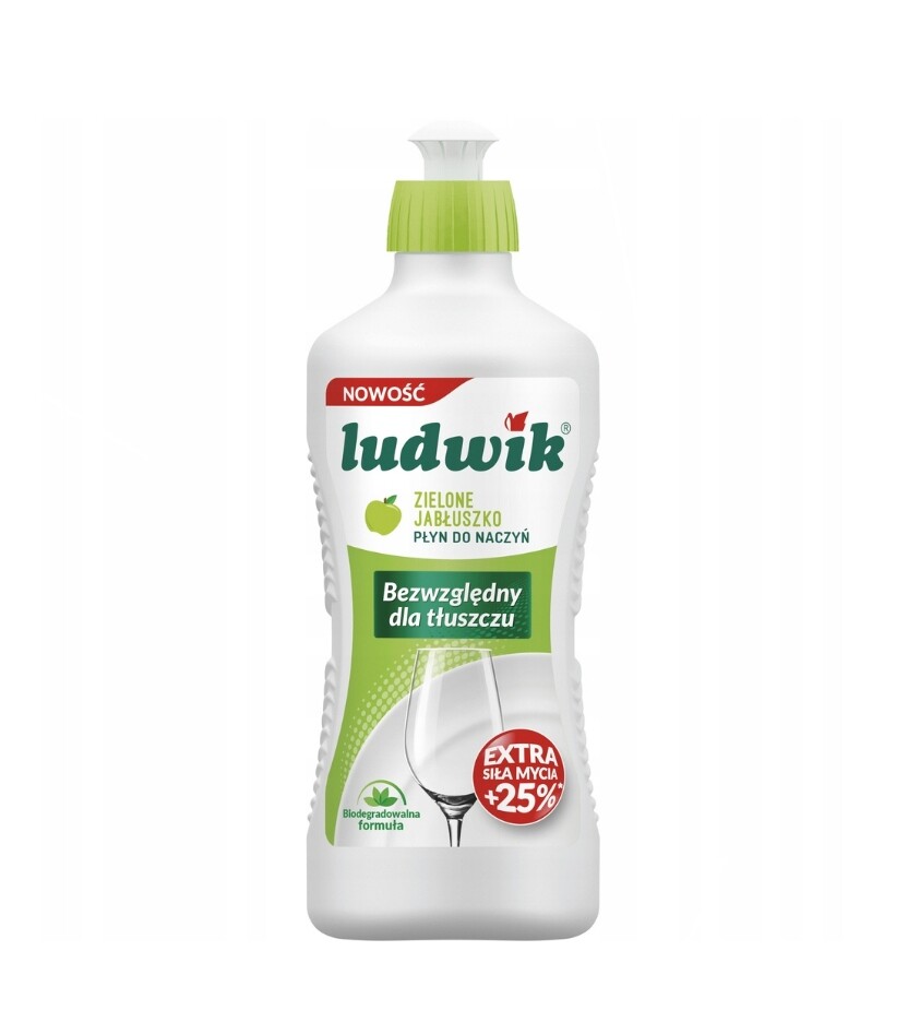 Tekutý prostředek na mytí nádobí Ludwik Zelené jablko