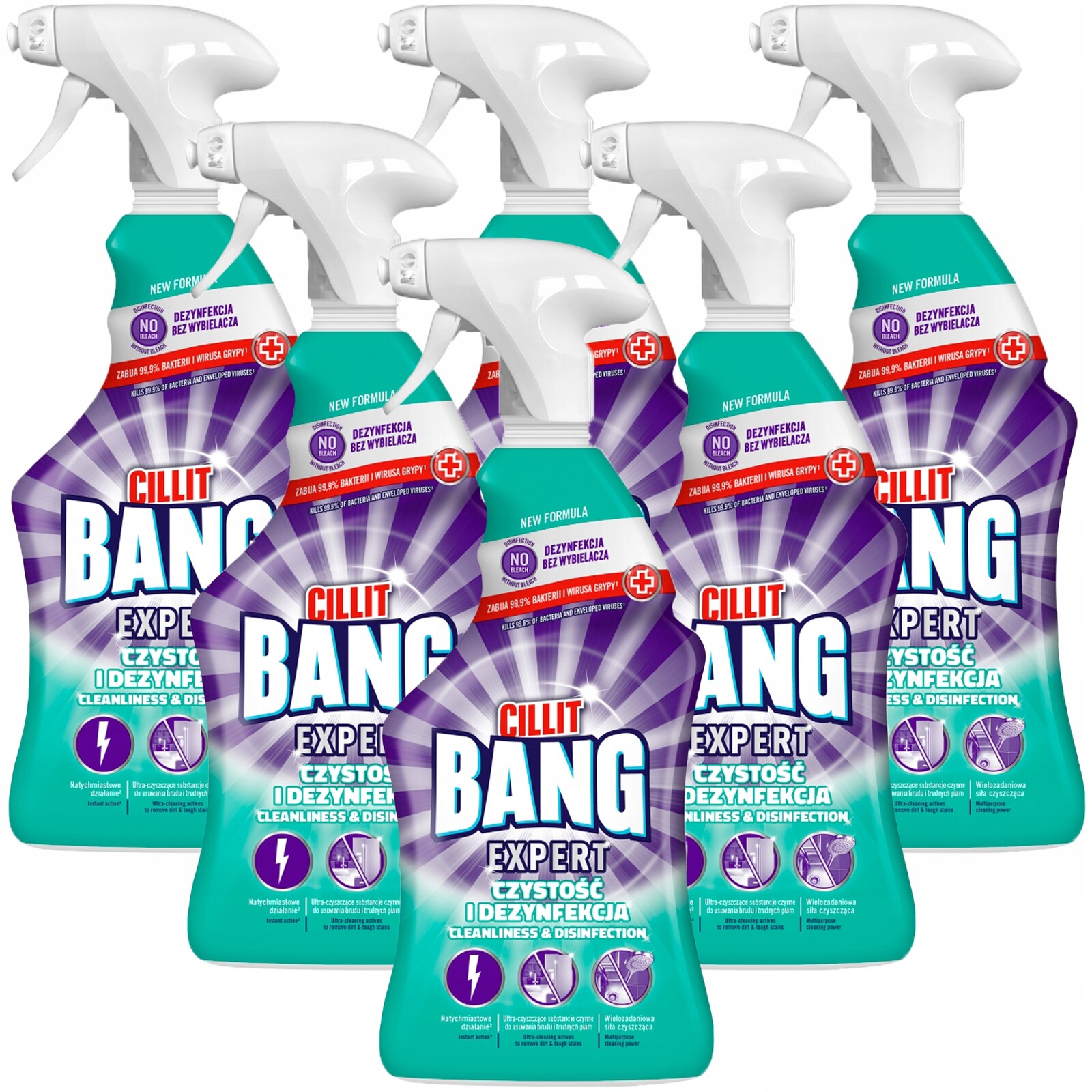 Cillit Bang Čistící a dezinfekční sprej eliminuje bakterie a viry 6 x 750 ml