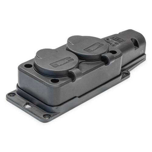 Dvojzásuvka gumová IP54 16A GZF 102