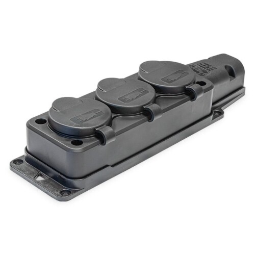 Trojzásuvka gumová IP54 16A GZF 103