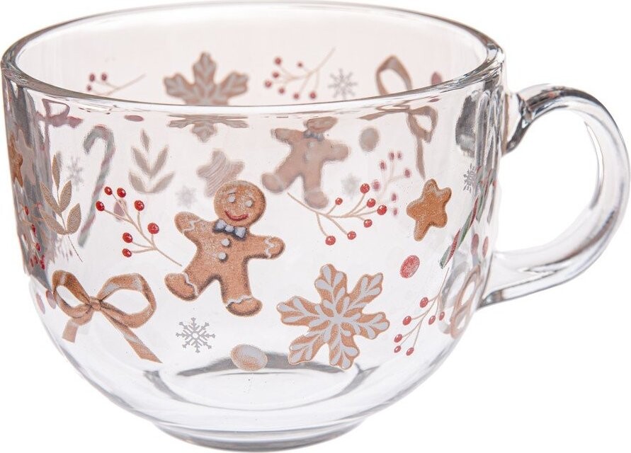 Skleněný hrnek s vánočním motivem 500 ml Gingerbread – Dakls