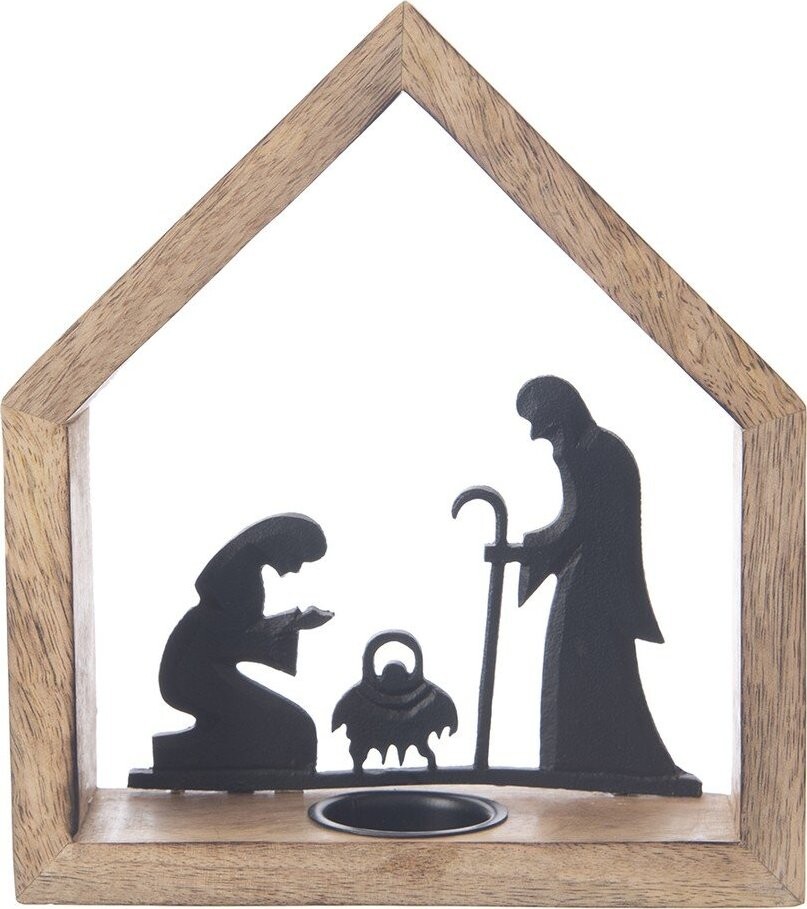 Dřevěný svícen s vánočním motivem – Dakls