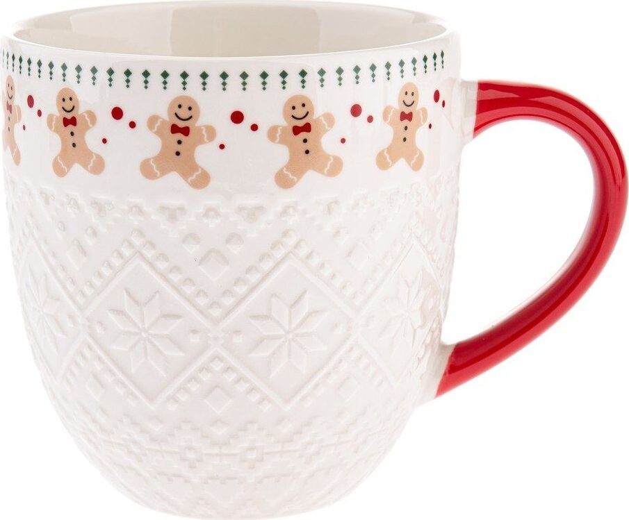 Bílý porcelánový hrnek s vánočním motivem 630 ml Knitting – Dakls
