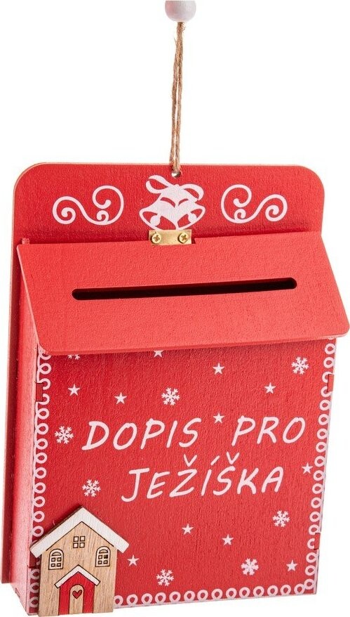 Dřevěná závěsná vánoční dekorace 17 cm Dopis Pro Ježíška – Dakls