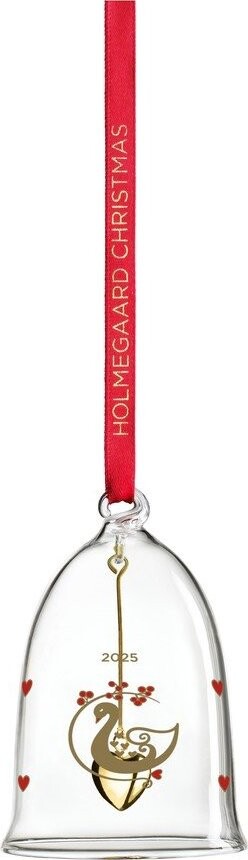 Skleněná ručně foukaná vánoční ozdoba ø 5,5 cm Ann-Sofi Romme Annual Christmas Bell 2025 – Holmegaard