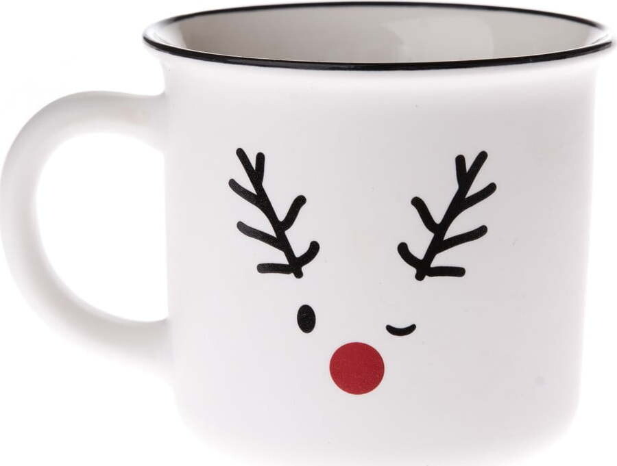 Bílý porcelánový hrnek s vánočním motivem 380 ml Reindeer – Dakls