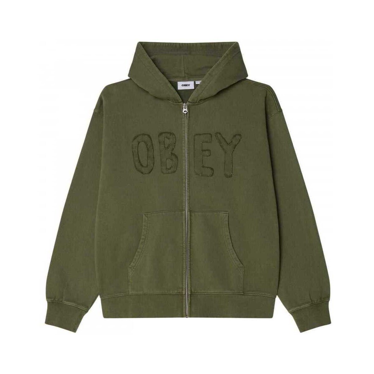 Obey  Hybrid faded zip hood  Zelená