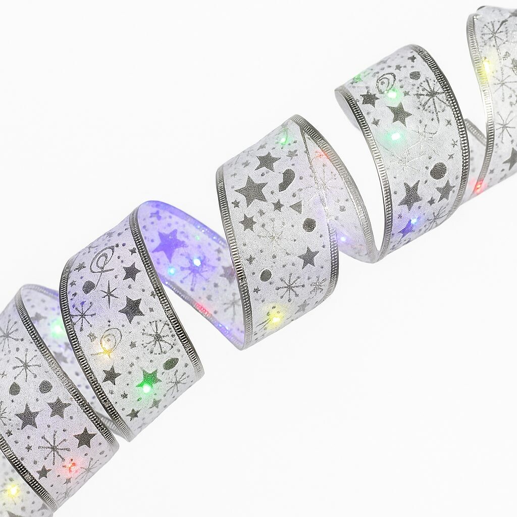 Dekorativní LED světelná Stuha s dálkovým ovládáním - Stříbrná