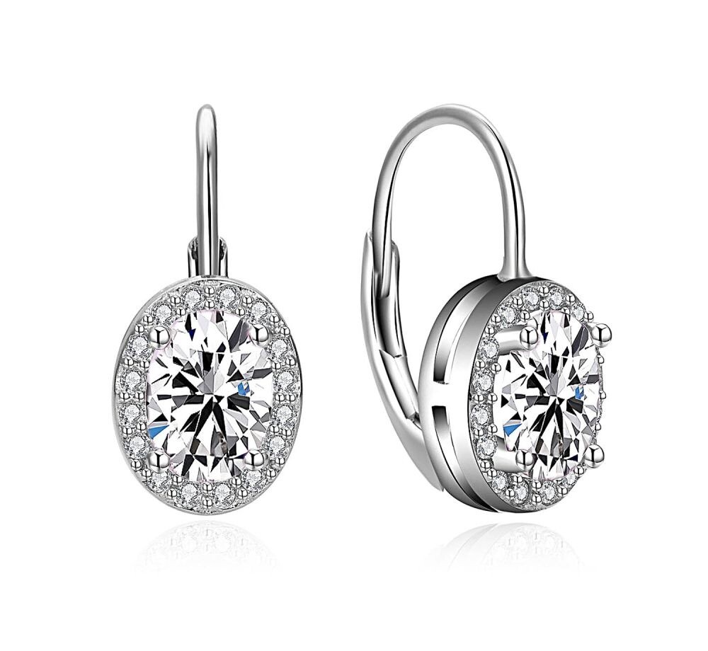 MOISS Elegantní stříbrné náušnice s čirými zirkony E0000131