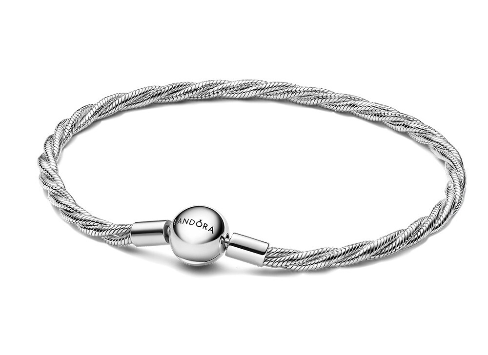 Pandora Stříbrný propletený náramek na přívěsky Moments 593757C00 17 cm