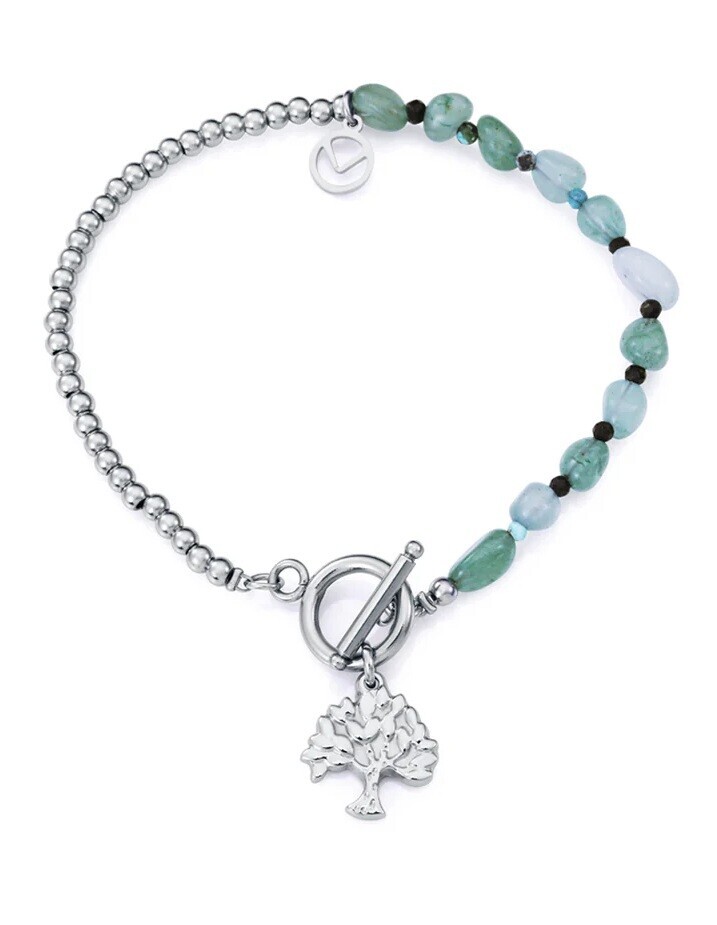 Viceroy Dámský ocelový náramek s apatitem a tyrkysem Kiss 14199P01000