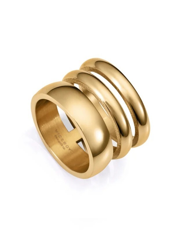 Viceroy Trojitý pozlacený prsten pro ženy Air 75373A01 57 mm