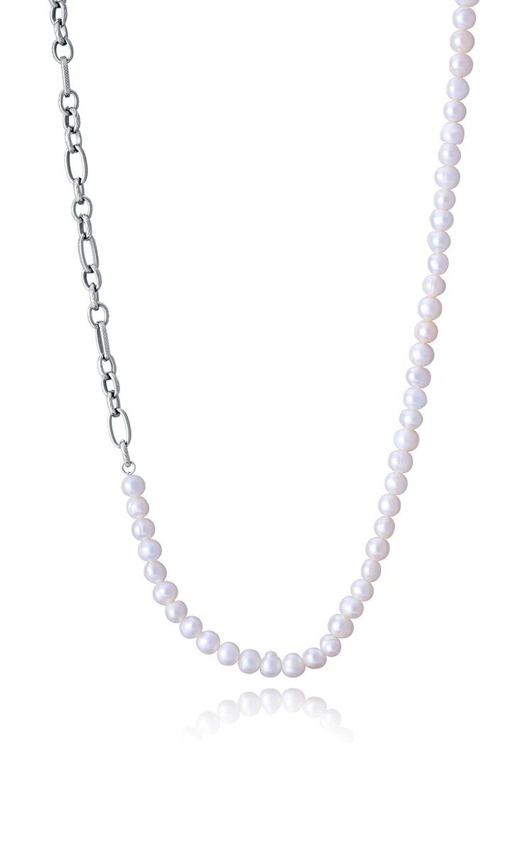 Viceroy Pánský ocelový náhrdelník s pravými perlami Beat 14226C01000