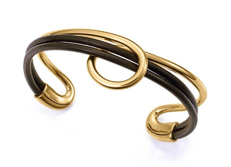 Viceroy Pevný otevřený náramek s kůží Chic 15155P01010