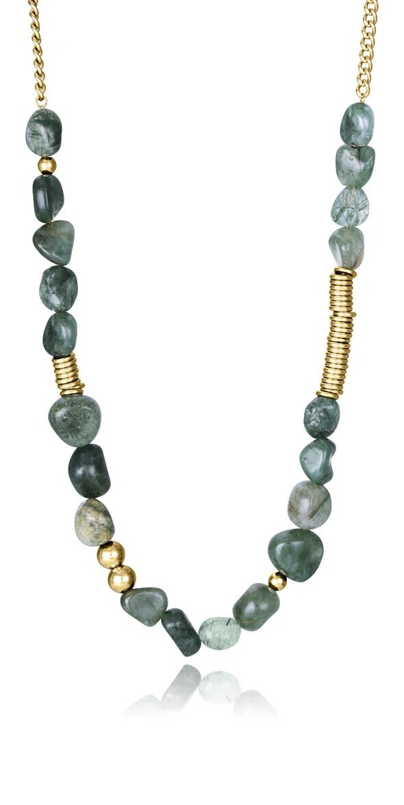 Viceroy Výrazný pozlacený náhrdelník s jaspisem Chic 15156C09016