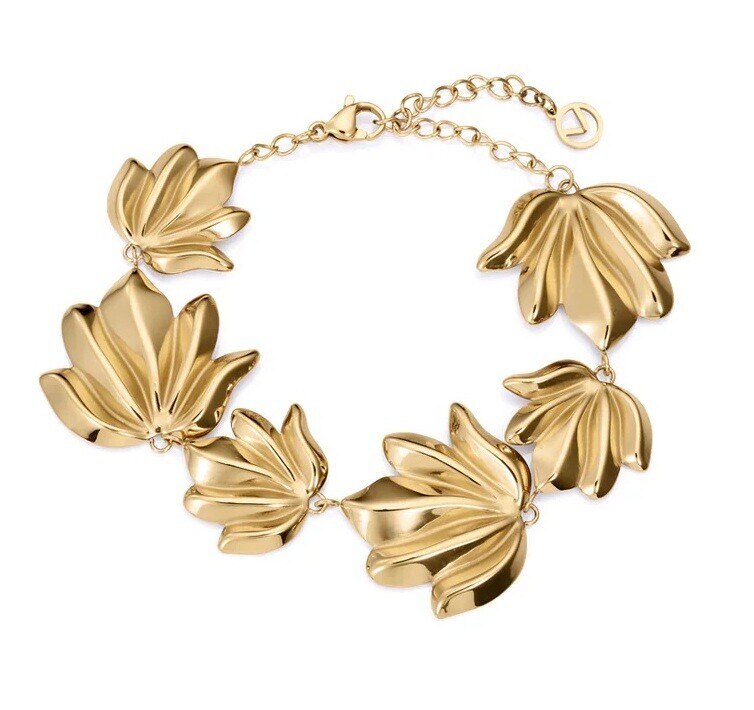 Viceroy Pozlacený dámský náramek s listy Chic 15158P01012