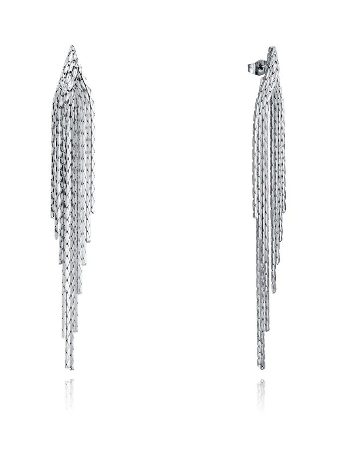 Viceroy Dlouhé štrasové náušnice z oceli Chic 15161E01000