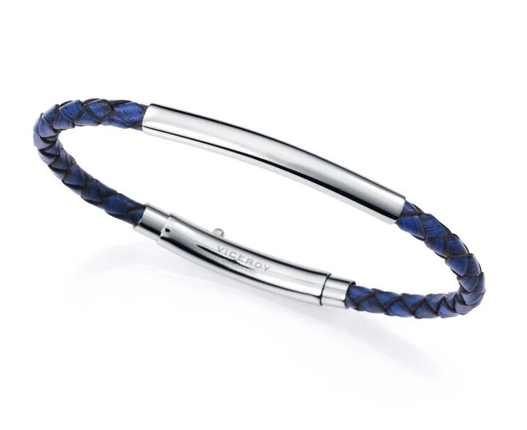 Viceroy Modrý kožený náramek pro muže Magnum 15163P01013