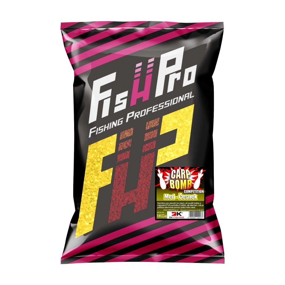 Fish Pro směs do krmné rakety Carp Bomb med–česnek 1kg-NFPCBMU