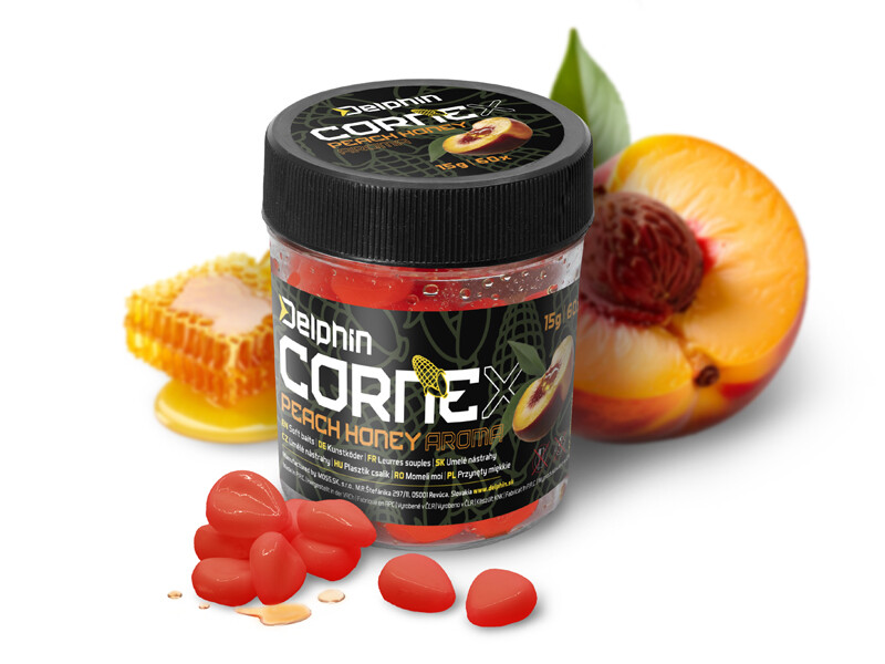Umělá nástraha Delphin CorneX Pop Up / 60ks-Medová Broskev