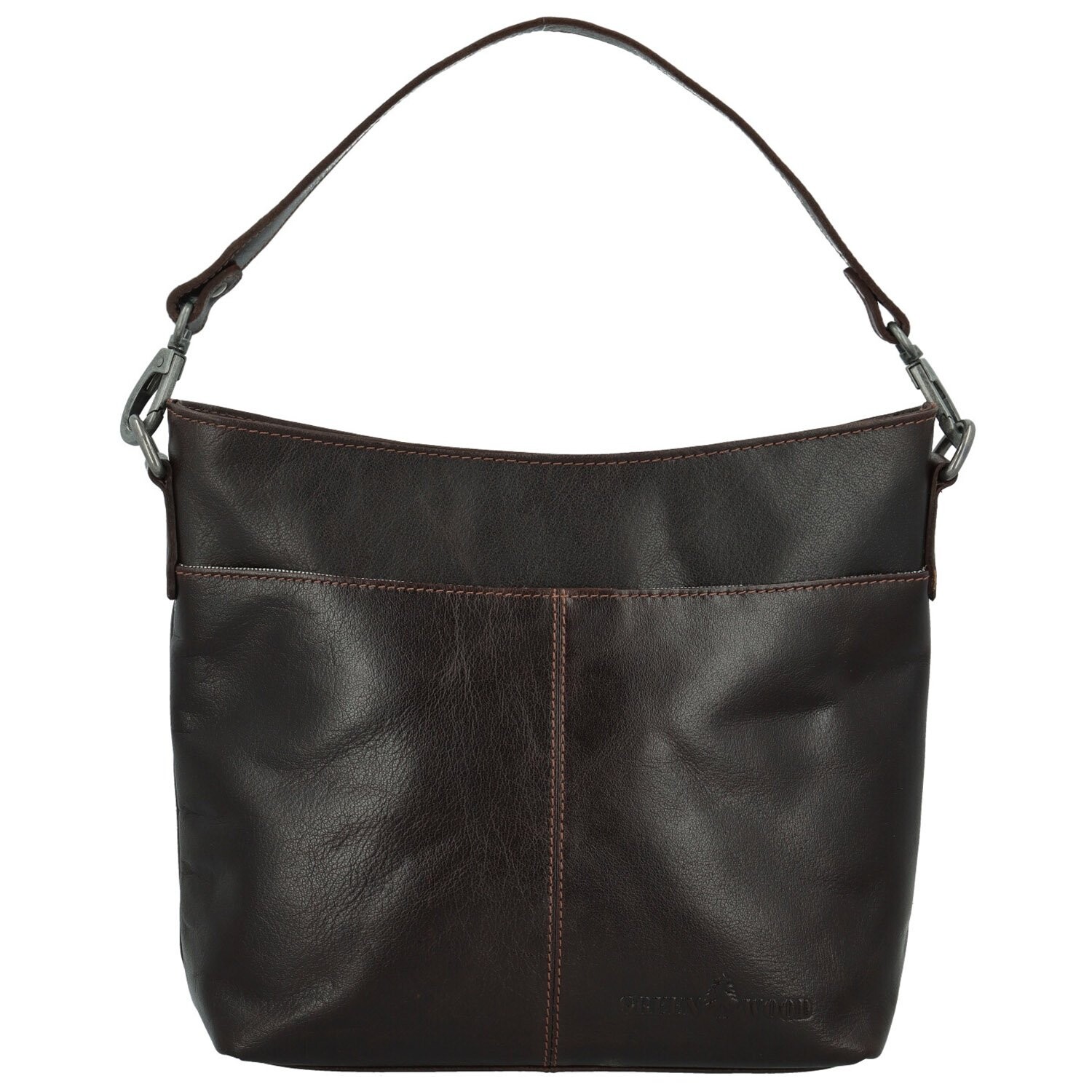 Luxusní dámská kožená kabelka na rameno GW Sakine, tmavě hnědá